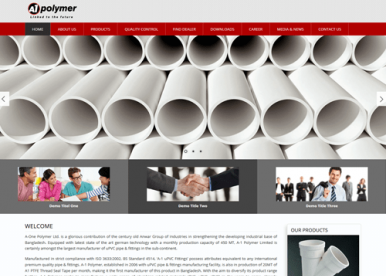 Professional Web Design and Development Project by Revelation BD for A1 Polymer - A Anwar Group Company